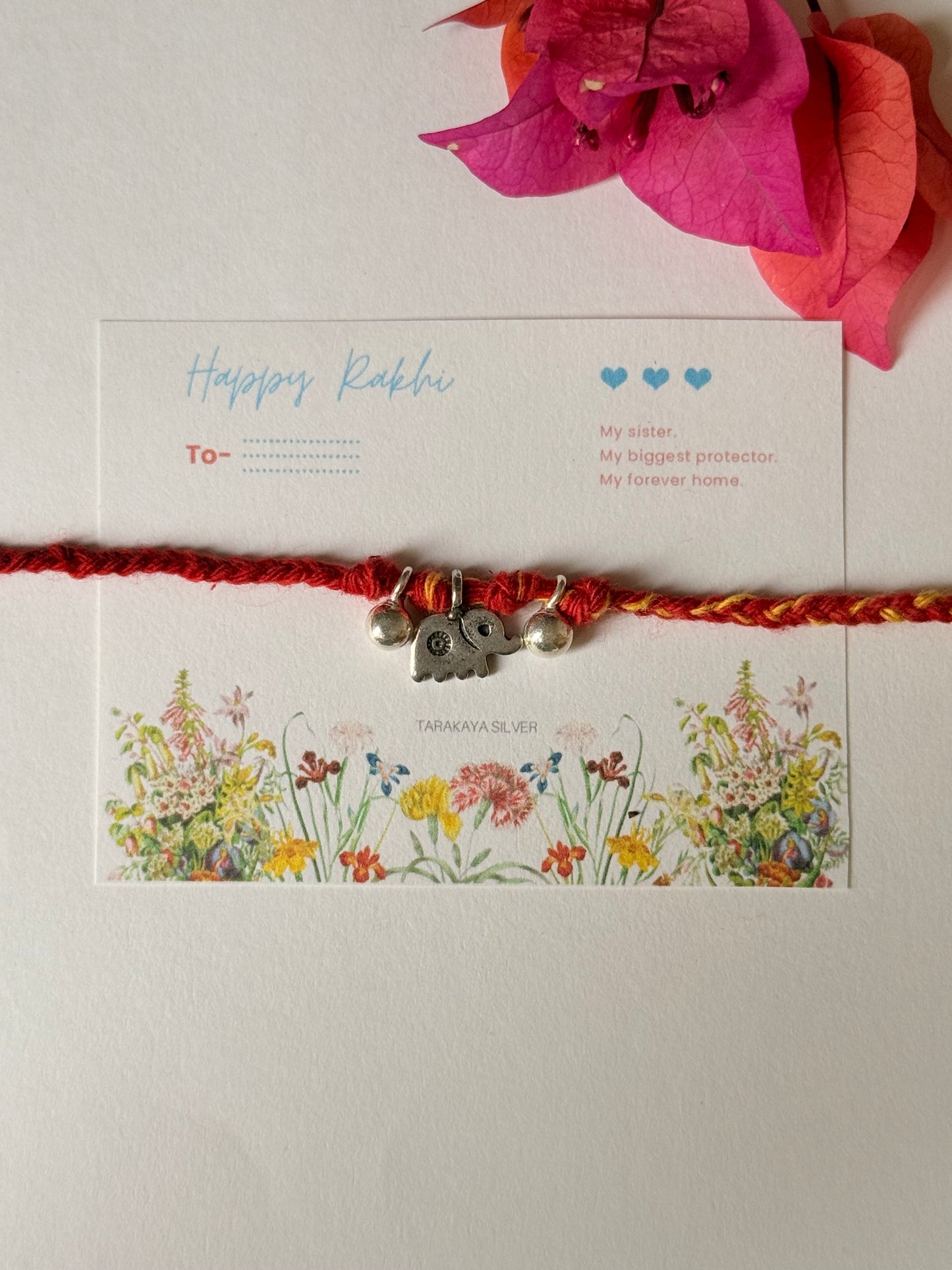 925 Sterling Silver Hill Tribe Hathi charm With Ghungroo / Musical charms - Reusable as Charm  Handcrafted Rakhi
