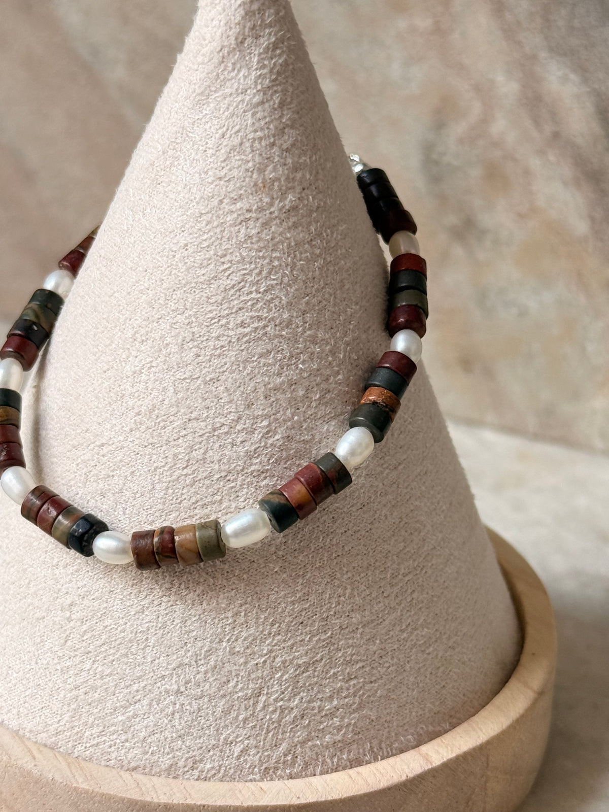 925 Sterling Silver Red Agate Flat Tube Crystal Fresh Water Pearls Bracelet