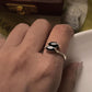 Elegant Marquise Cut Black Onyx Double Stone Ring