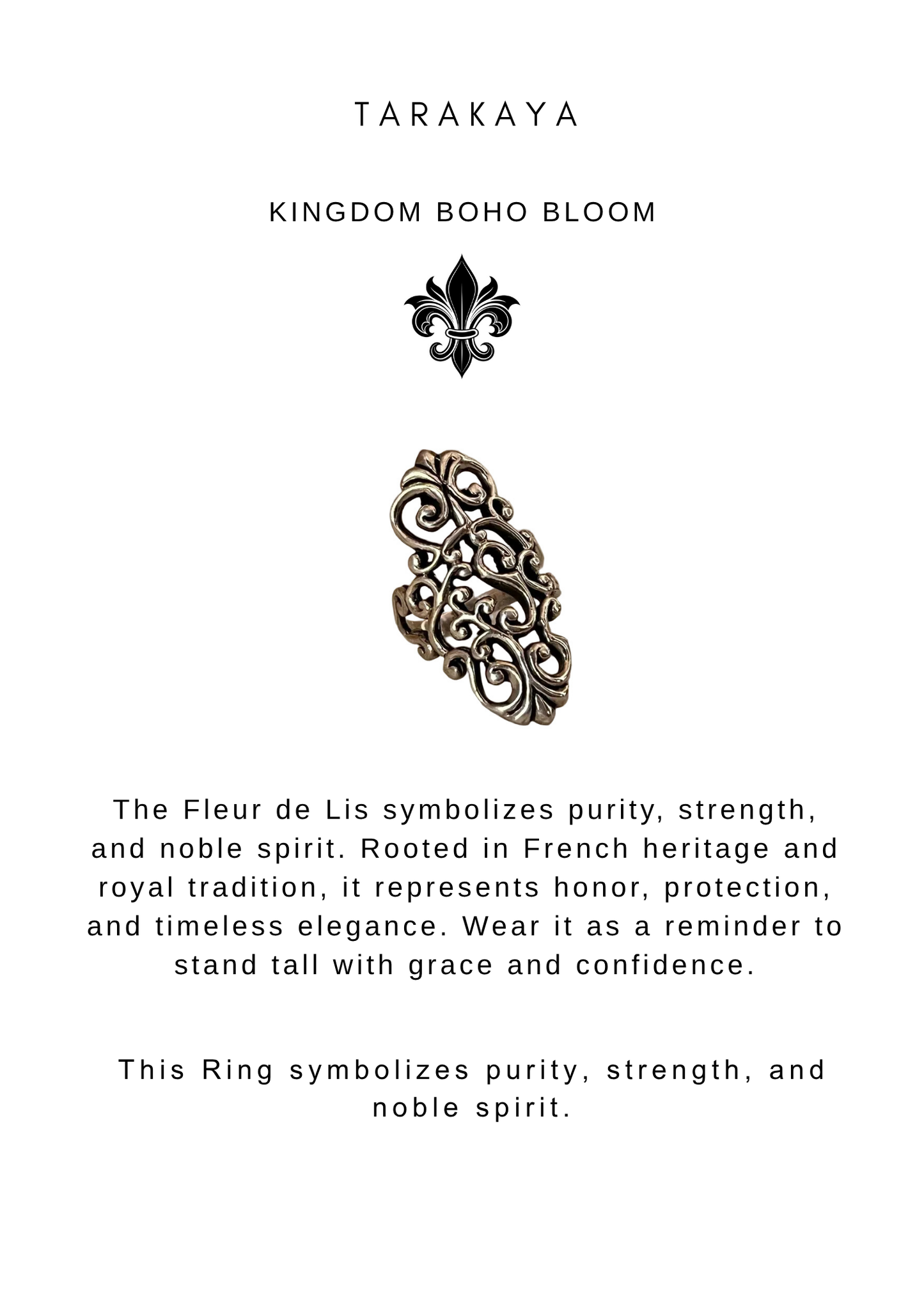925 Sterling Silver Vintage Statement Fleur De Lis Ring