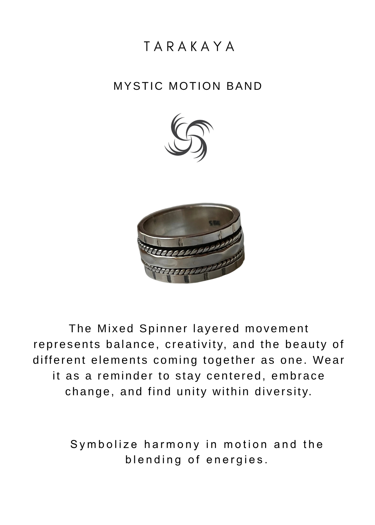 925 Sterling Silver Tribal Boho Stack Mix Spinner Daily Wear Ring