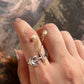 Charming Moon Flower Holder Silver Ring for Timeless Style