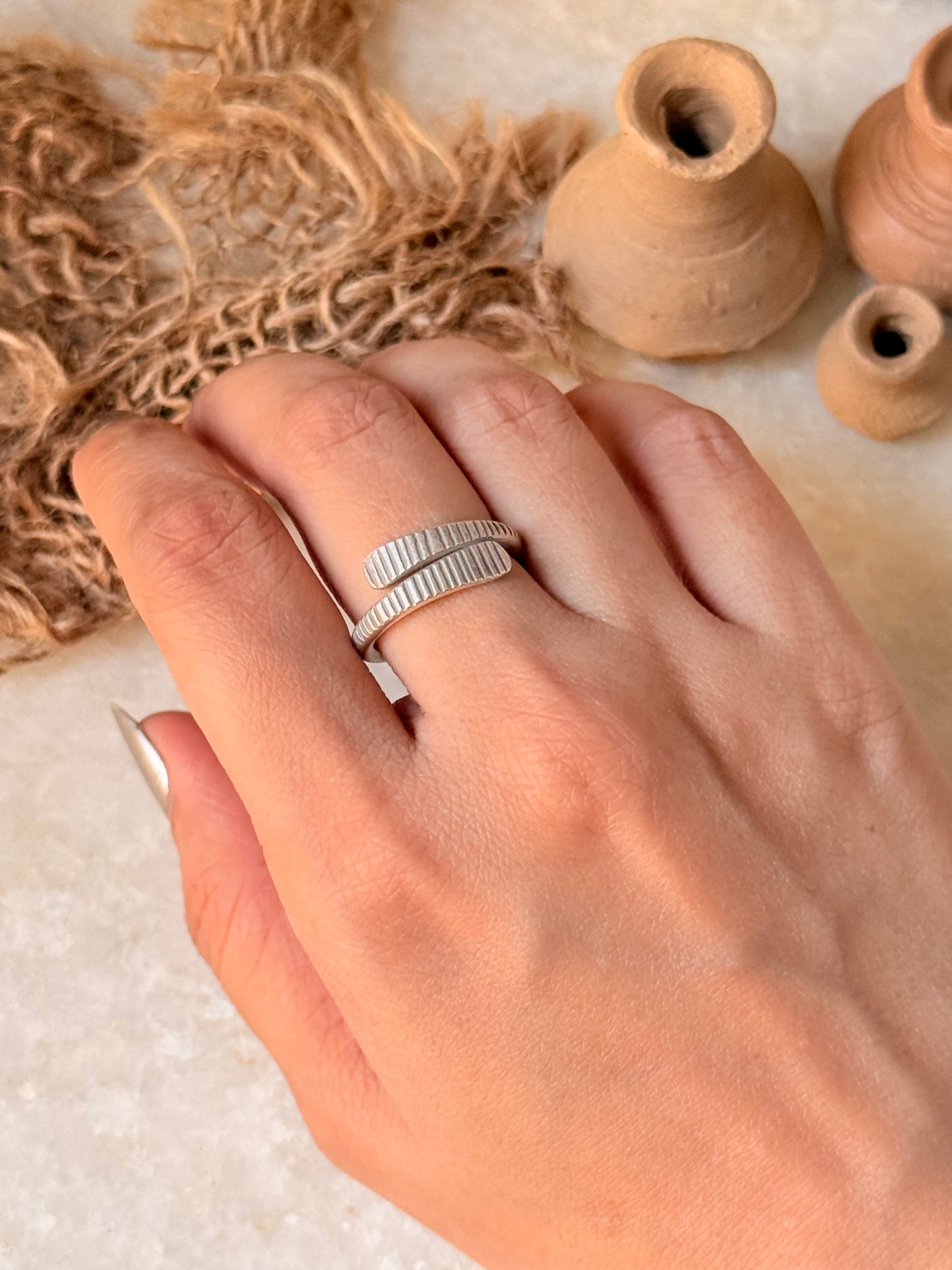 925 Sterling Silver Bohemian Hill Tribe Handcrafted Adjustable Ring