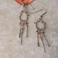 925 Sterling Silver Pink Tourmaline Wire Wrapped Boho Style Handcrafted Earrings
