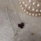 925 Sterling Silver Garnet Heart Beaded Wire Wrapped Handcrafted Love Necklace