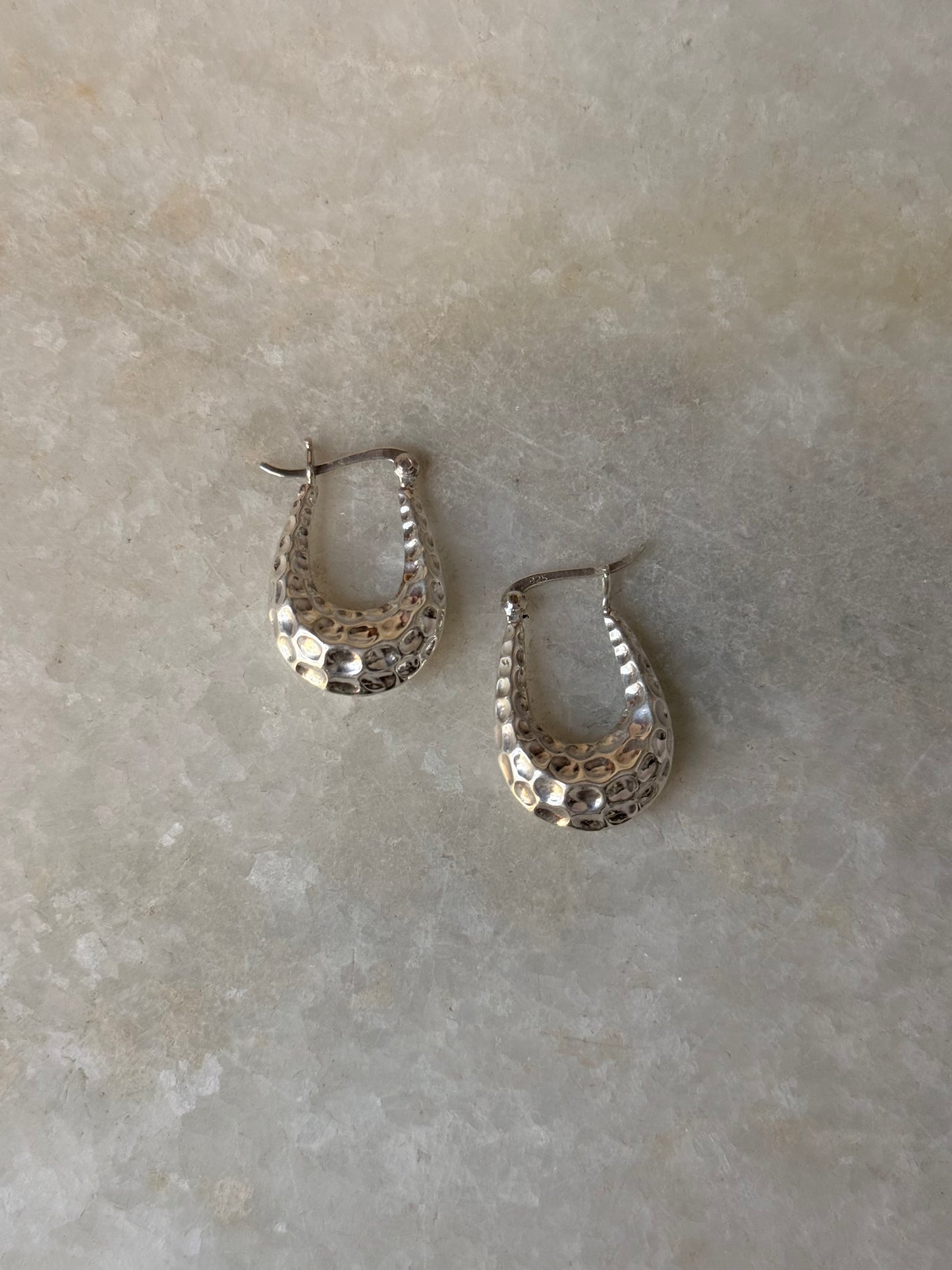 925 Sterling Silver Chunky Italian U Statement 2 in 1 Hoops