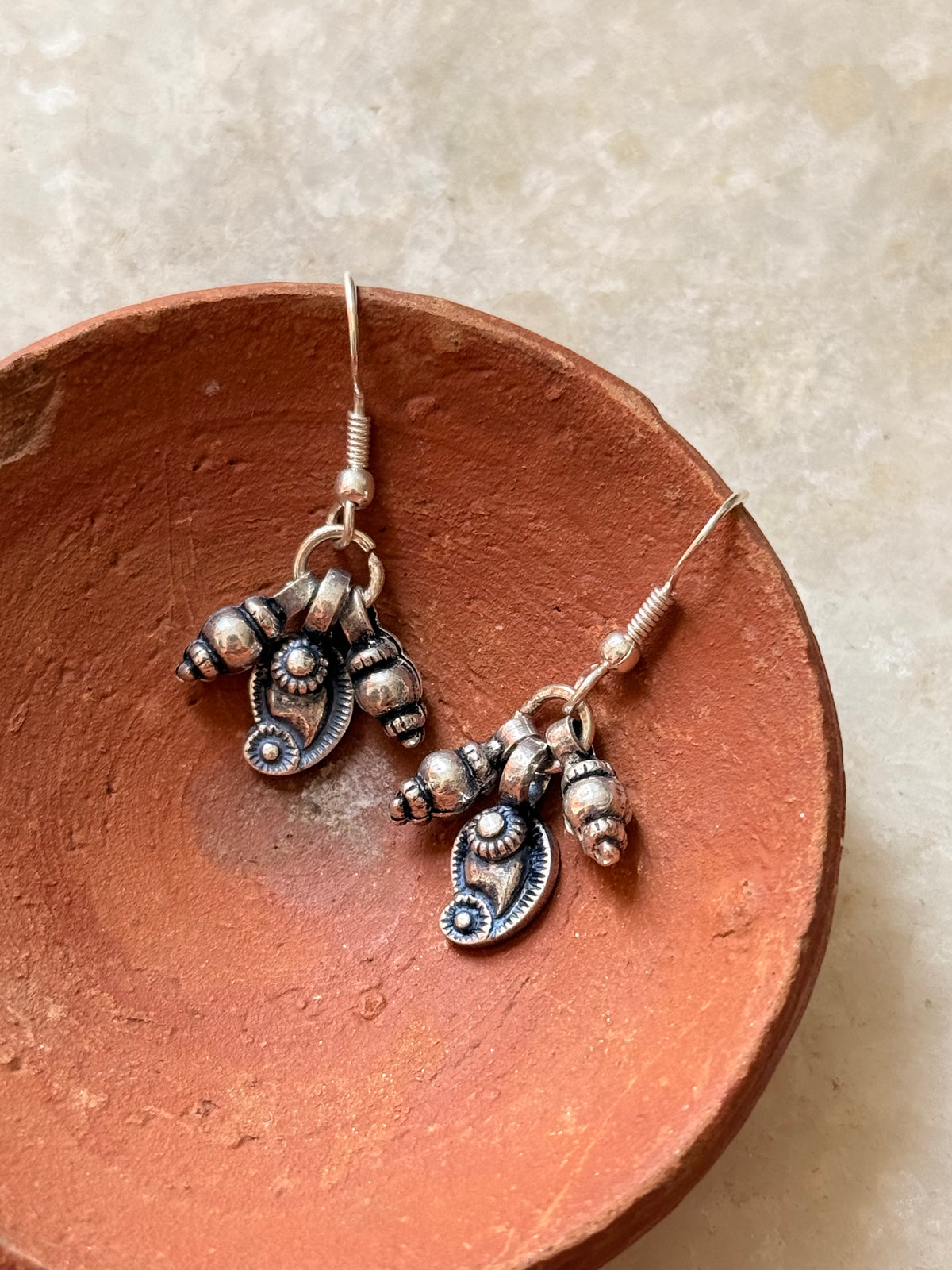925 Sterling Silver Handcrafted Tribal Rawa Paisley Mandali Earrings
