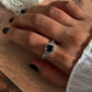 Sleek Silver Ring with Heart-shaped Black Onyx