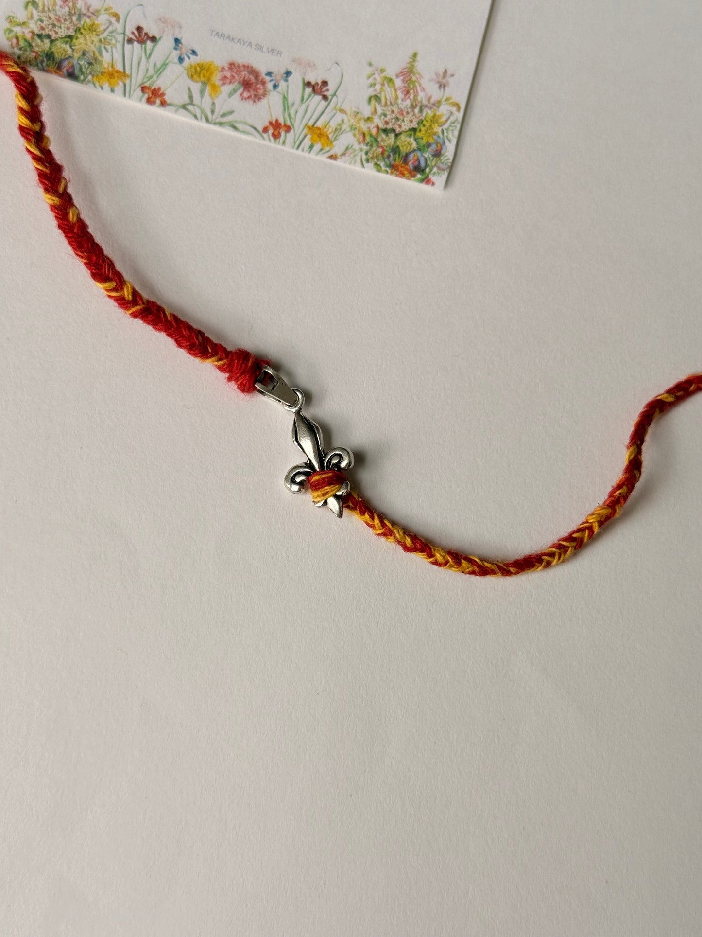 925 Sterling Silver Fleur De Lis Reusable as Pendant Handcrafted Rakhi