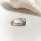 Elegant green onyx silver ring with a polished finish