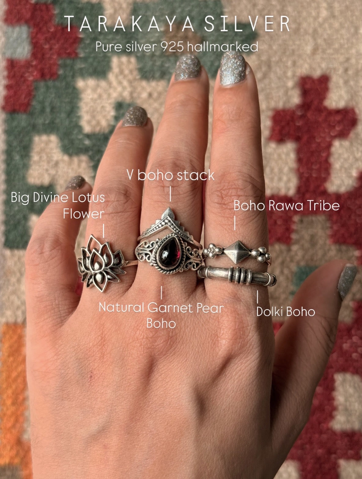 925 Sterling Silver Big Divine Lotus Flower Ring