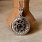 925 Sterling Silver Labradorite Mandala Boho Handcrafted Pendant