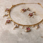 925 Sterling Silver Red Stone , Fresh Water Pearls & Kundan Polki Handcrafted Gold Plated Necklace Set