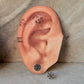 925 Sterling Silver Antique Plain Oxidised Boho Studs Earrings