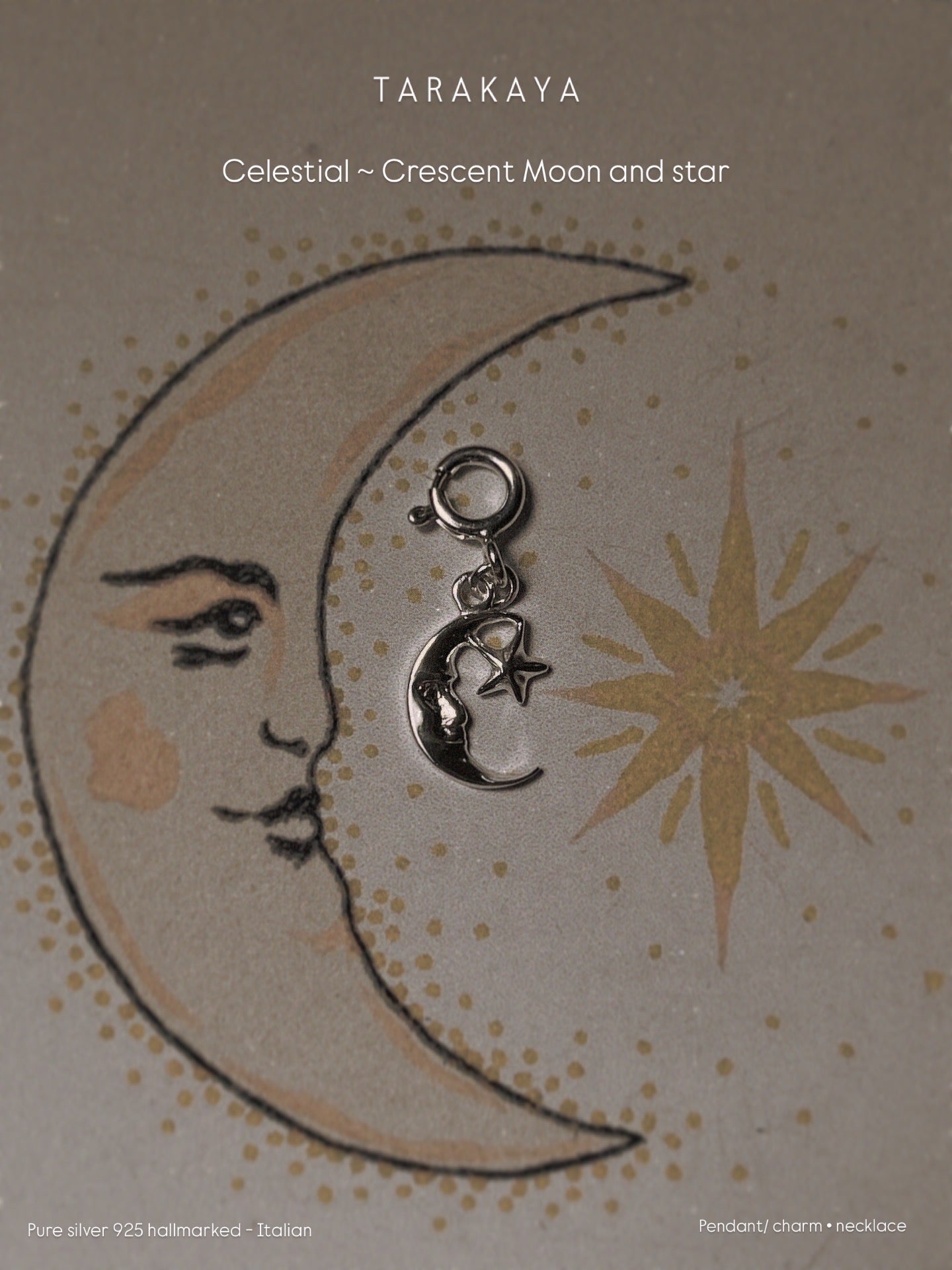 Moon Star 925 Sterling Silver Necklace