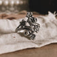 Handcrafted forest vintage 925 silver ring with delicate engraving