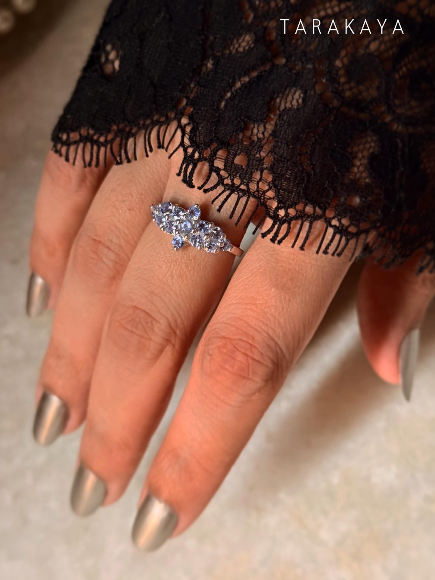 925 Sterling Silver Tanzanite Faceted Ring