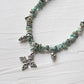 Ethnic Tribal Kolam Necklace with Turquoise Beads Handmade in 925 Silver
