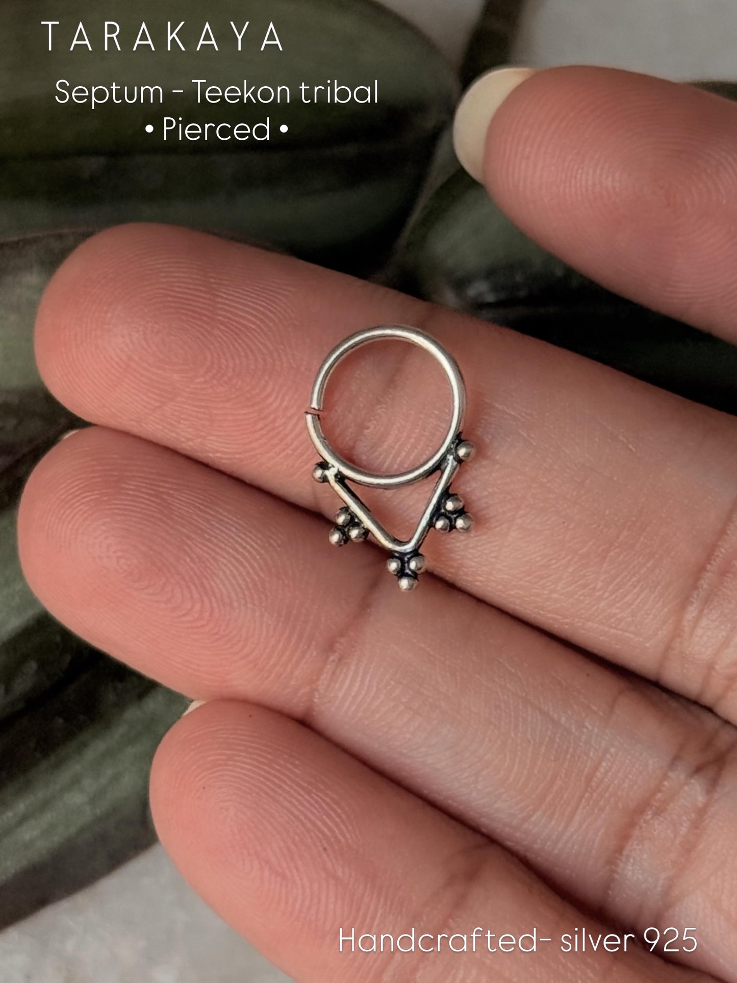 925 Sterling Silver Tribal Septum Pierced- Teekon