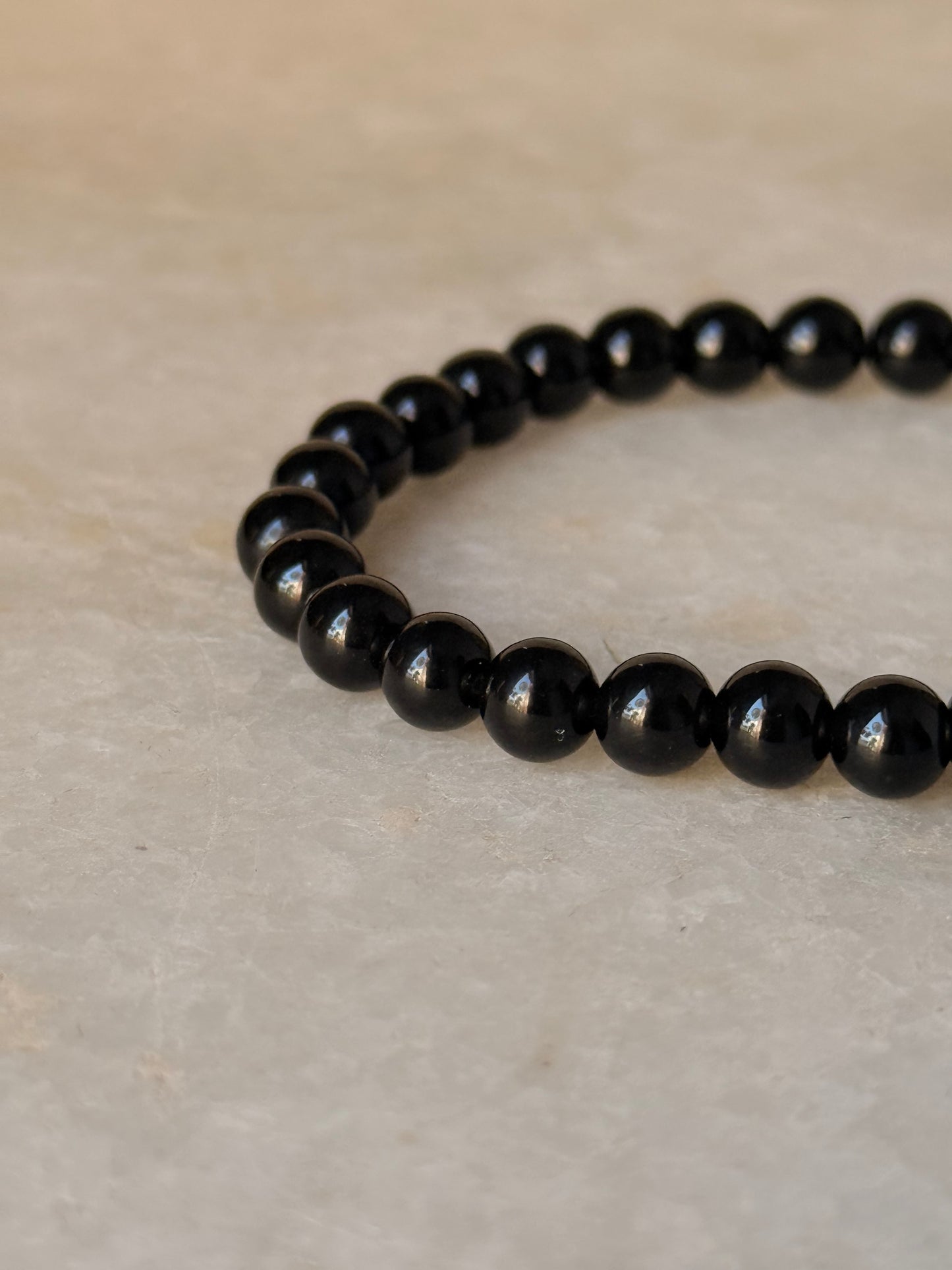 Natural Crystal Black Onyx 6mm Bracelet