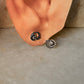 925 Sterling Silver Antique Plain Oxidised Boho Studs Earrings