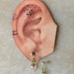 925 Sterling Silver Rose Quartz Tumble Flower & Peridot Studs Earrings