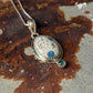 925 Sterling Silver K2 Jasper & Aquamarine Round Handcrafted One of a Kind Oval Pendant
