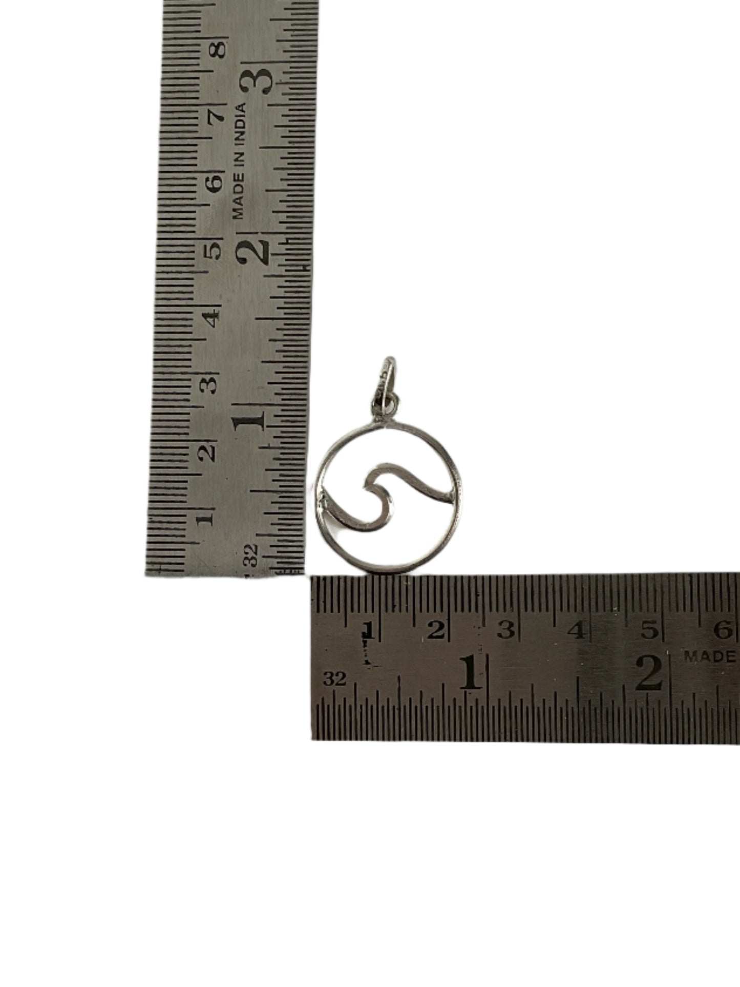 Wave Round 925 Sterling Silver Pendant