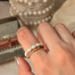 Natural Crystal Stretchy Fresh Water Pearls & Multi Tourmaline Rings