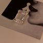 Bold Clear Quartz Rectangular Silver Pendant Jewelry
