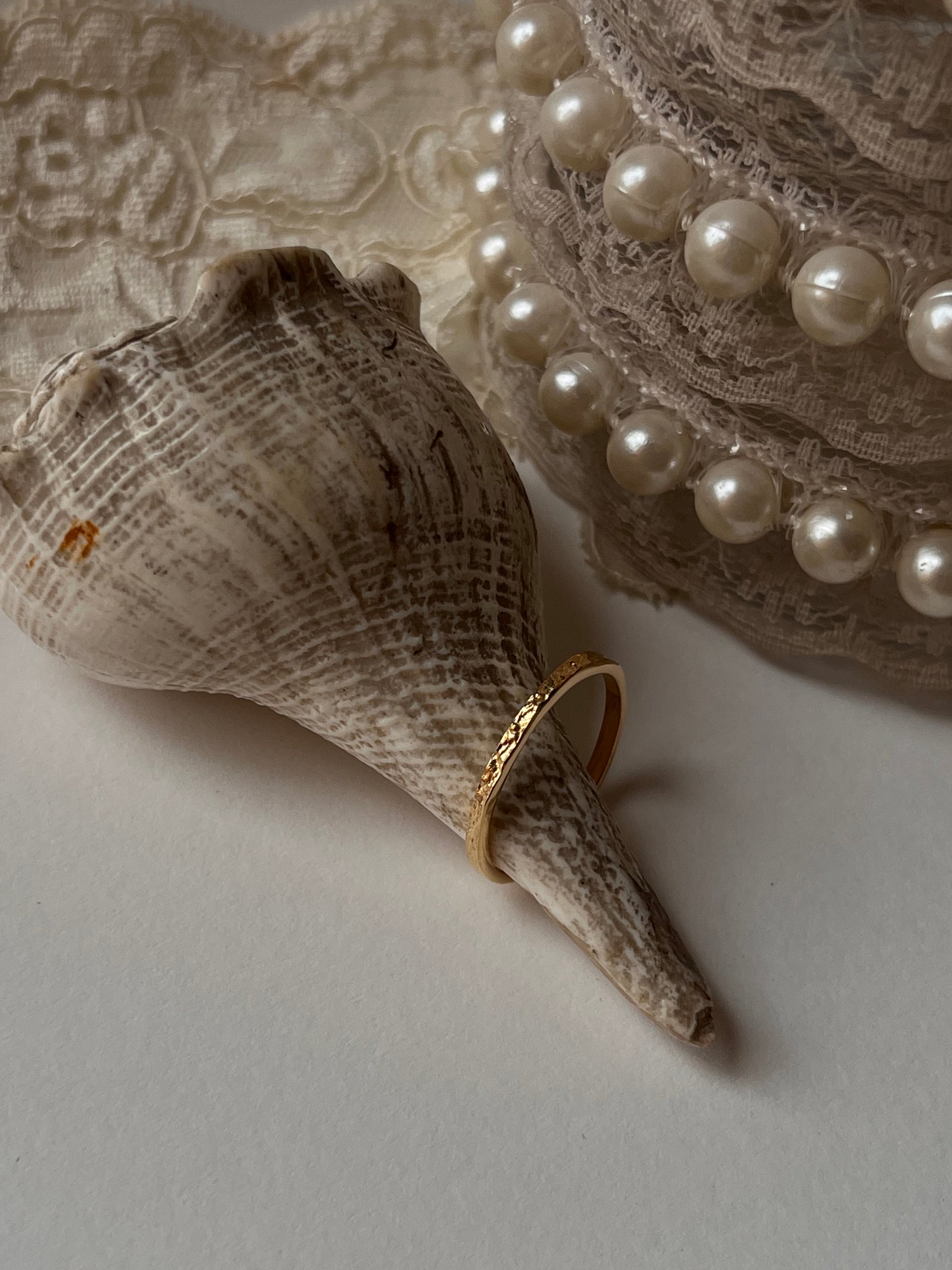 Gold Vermeil Textured Stack Ring