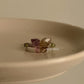 925 Sterling Silver Ametrine Butterfly, Peridot Wire Wrapped Handcrafted Ring