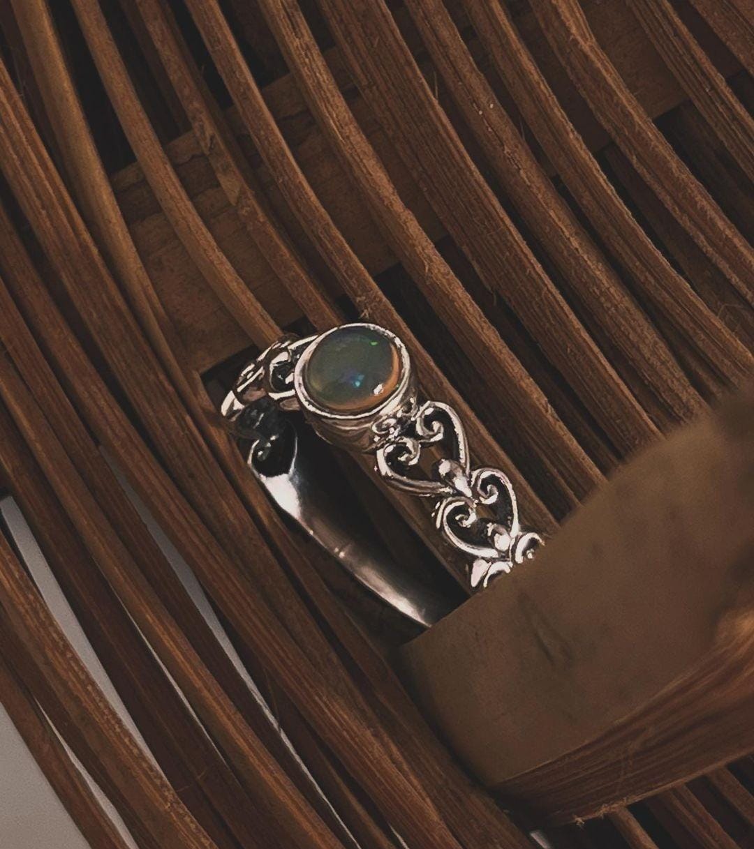Opal Princess Stone Set in Sterling Silver Band