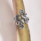 Sophisticated forest-themed vintage 925 silver ring with intricate details