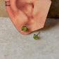 925 Sterling Silver Peridot Raw Uncut Prong Setting Studs Earrings