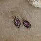 Bohemian amethyst oval cut sterling silver earrings