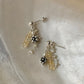 925 Sterling Silver Ethiopian Opals & Fresh Water Pearls Hand beaded , Floral Charm Handcrafted Studs Earrings