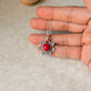 925 Sterling Silver Red Coral Boho Handcrafted Antique Pendant