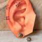 925 Sterling Silver South Screw Yellow Cz Flower Studs