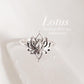 Handcrafted silver ring featuring divine lotus symbol