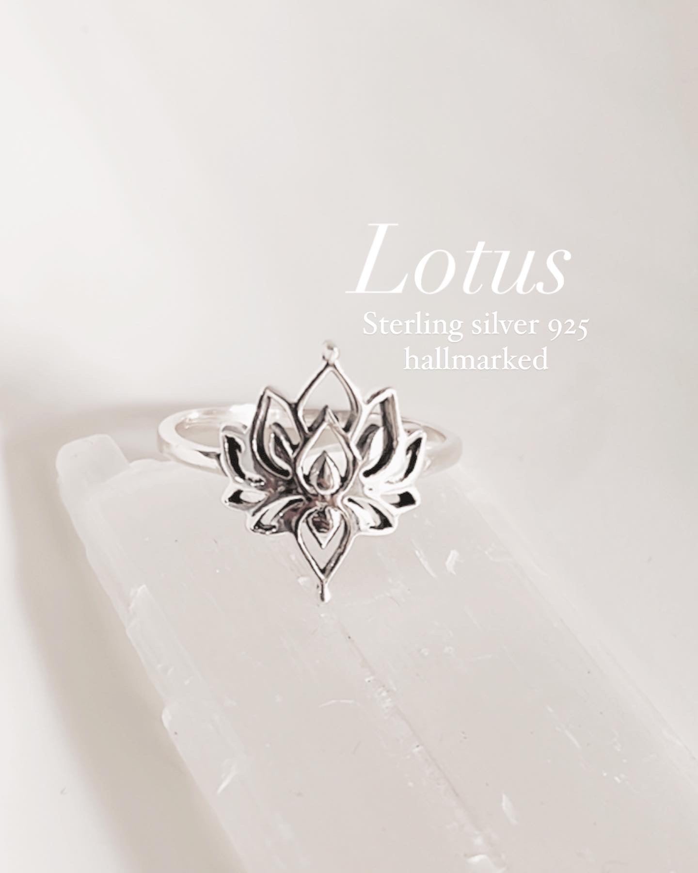 Handcrafted silver ring featuring divine lotus symbol