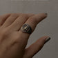 925 Sterling Silver Citrine Faceted Oval Leaf Wrap Handcrafted Ring