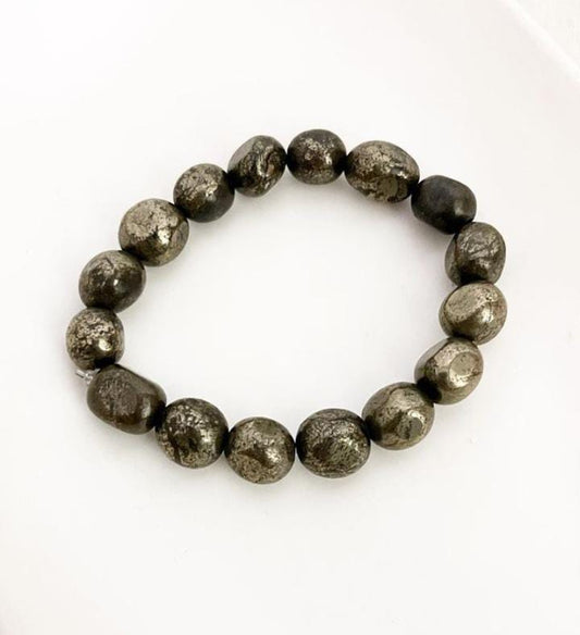 Pyrite Tumble Natural Crystal Bracelet 10MM