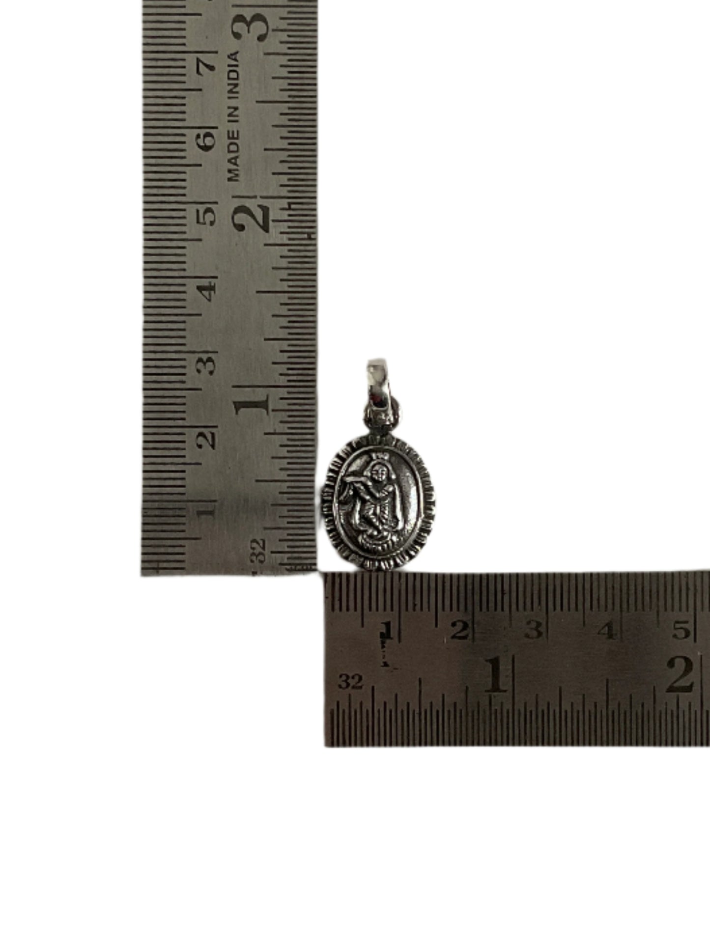 Krishna Oval Flower 925 Sterling Silver Pendant