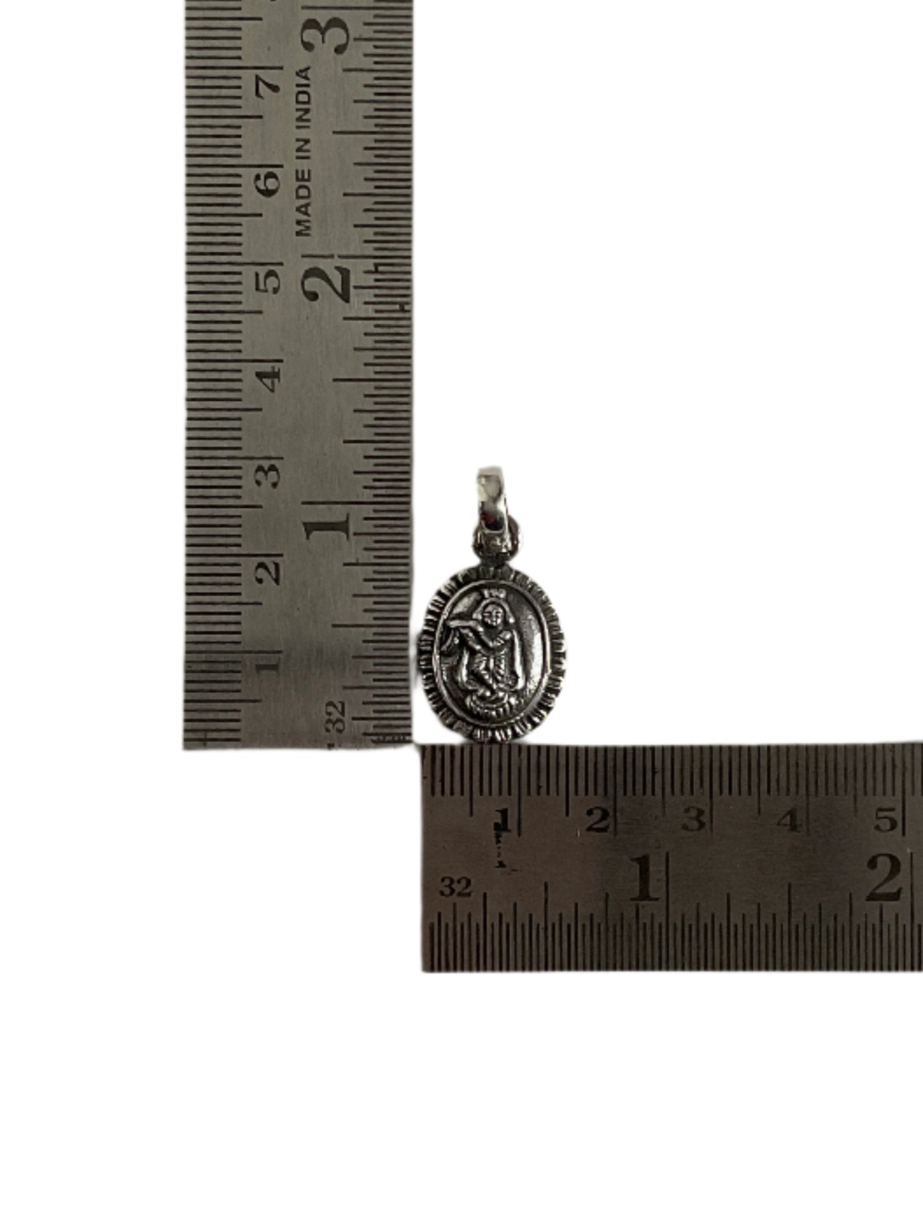 Krishna Oval Flower 925 Sterling Silver Pendant