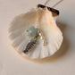 925 Sterling Silver Aquamarine Star, Fresh Water Pearls & Fish Bone Charm Handcrafted Necklace