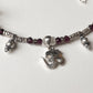 Tribal Style 925 Silver Choker with Garnet, Clear Quartz & Smokey Quartz Stones  