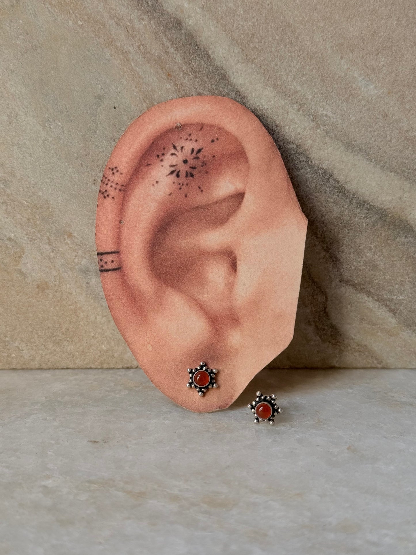 Carnelian Rawa 925 Sterling Silver Earrings