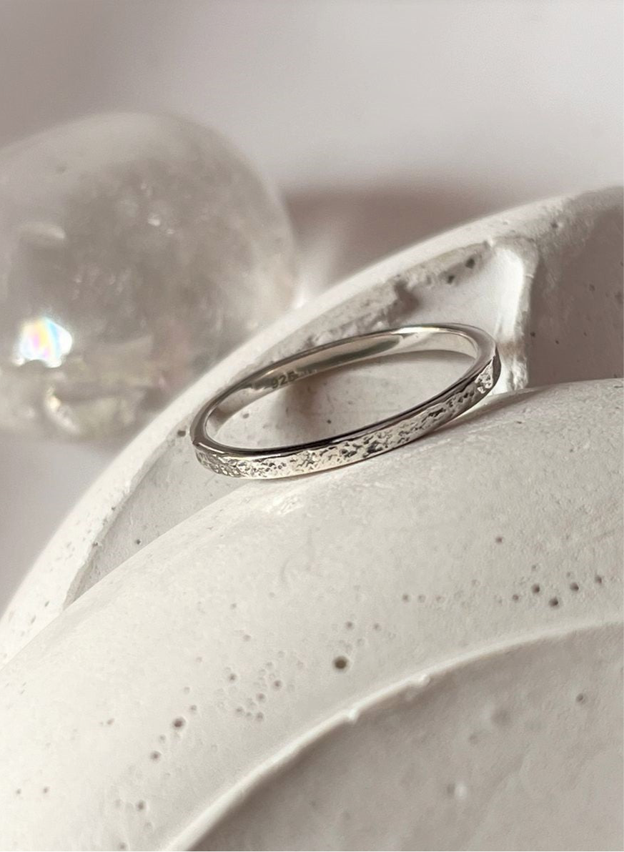 Textured Stack Band 925 Sterling Silver Ring