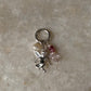 925 Sterling Silver Cherub Angel, Clear Quartz heart, Pearl Charm